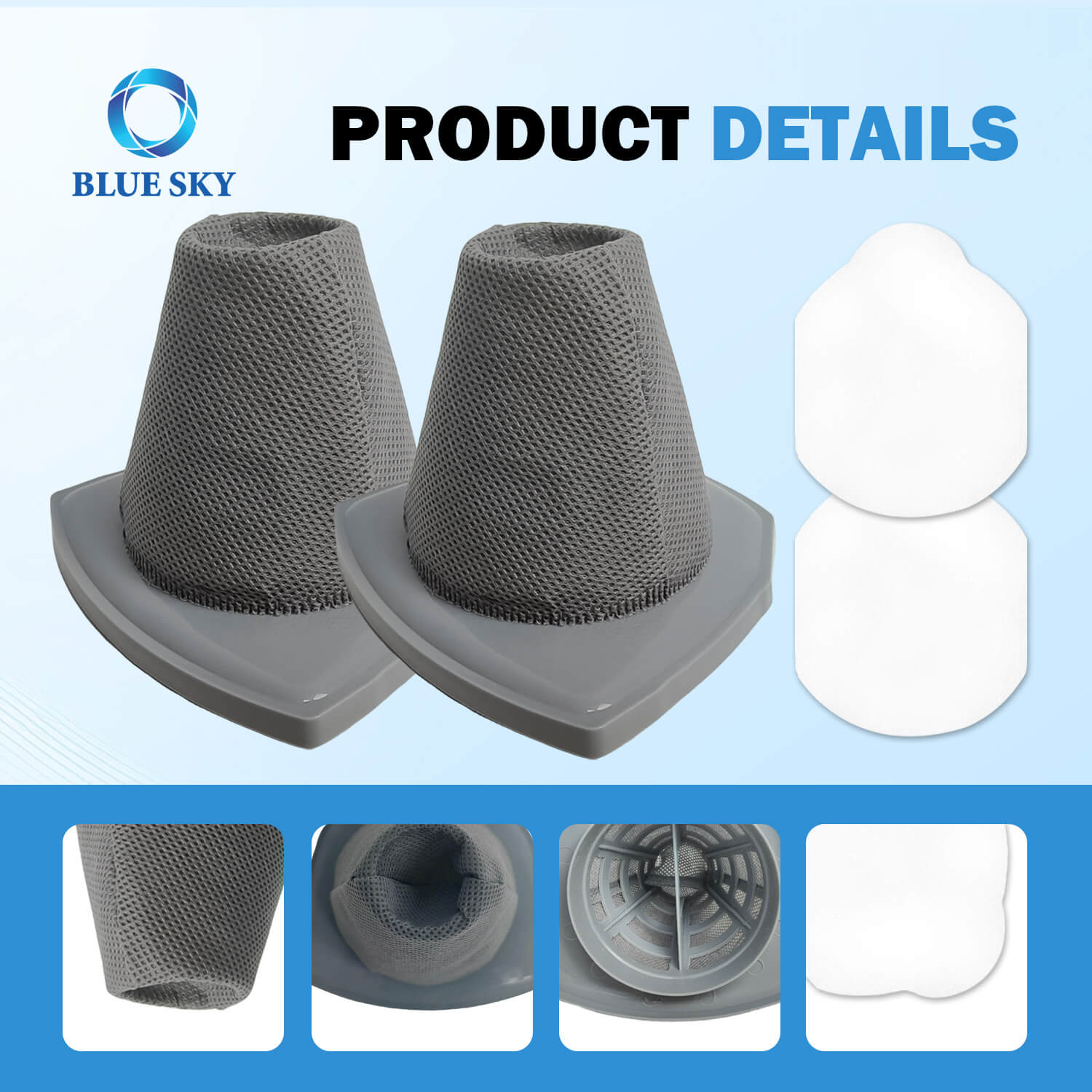 Details of Vacuum Filter For Eureka Stick Vacuum NES215A, NES210 유레카 스틱 진공 NES215A, NES210에 대한 진공 필터의 세부 사항.