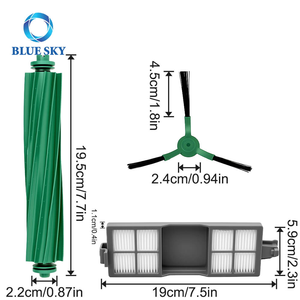 Size of Robot Vacuum Parts Roller Brush Mop Pads Hepa Filters Side Brush for IRobots Roombas Series 205 로봇 진공 부품 크기 롤러 브러시 걸레 패드 IRobots Roombas 시리즈 205
