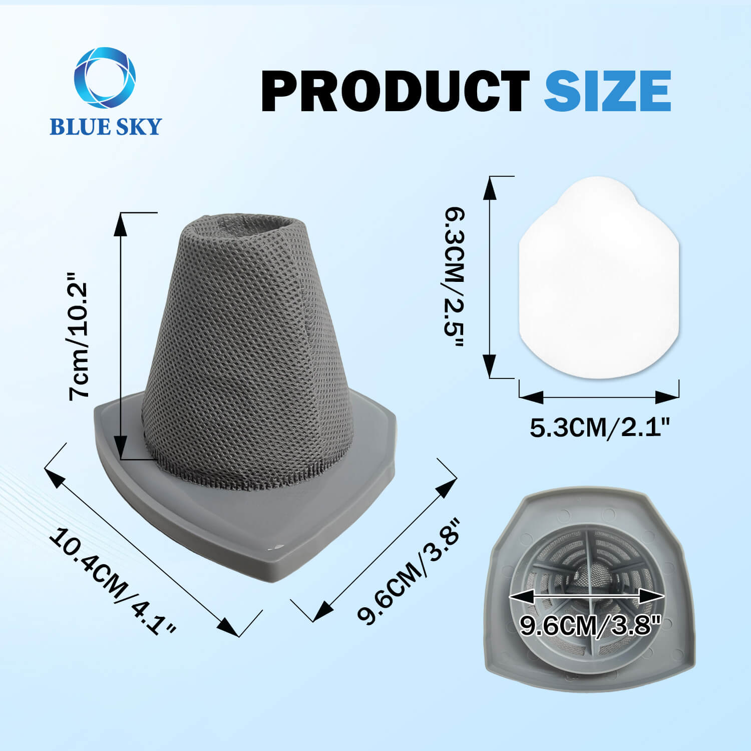 Size of Vacuum Filter For Eureka Stick Vacuum NES215A, NES210 유레카 스틱 진공 NES215A, NES210의 진공 필터 크기