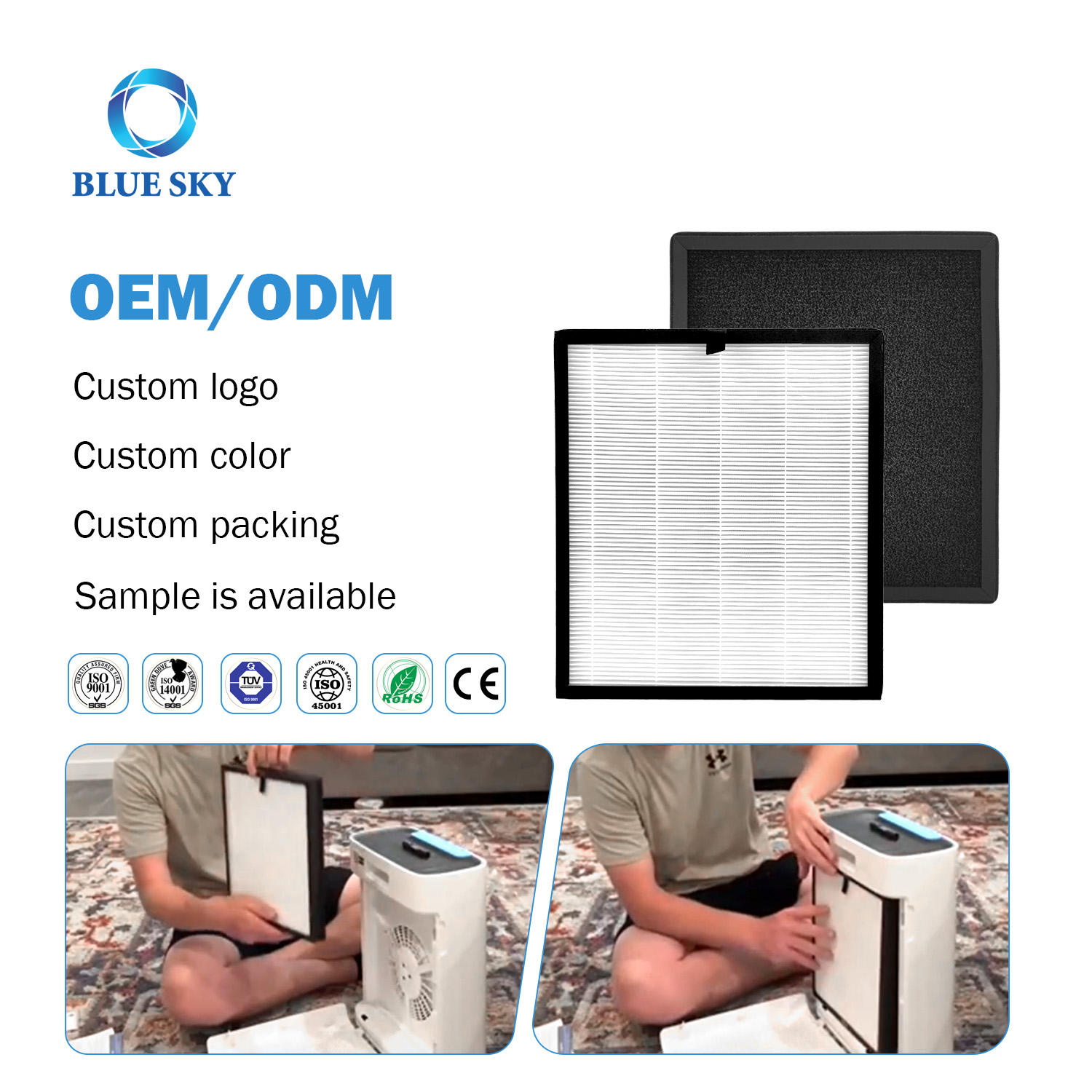 3-in-1 HEPA Activated Carbon Replacement Filter HAP603 Compatible with ECOSELF HAP603 3-in-1 HEPA 활성탄 교체 필터 HAP603 ECOSELF HAP603과 호환