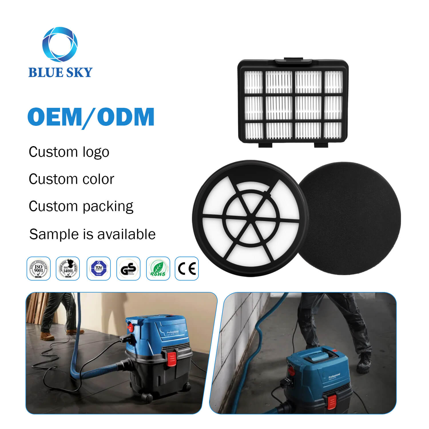 OEM ODM HEPA Foam Filter Replacement for Bosch BBZ152EF Series 2 BGC05 BGS05 Bagless Vacuum Cleaner Bosch BBZ152EF 시리즈 2 BGC05 BGS05 백리스 진공 청소기용 OEM ODM HEPA 폼 필터 교체