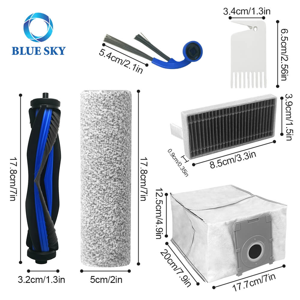 Size of HEPA Filter, Main Brush, Side Brushes, Dust Bag for Ecovacs Deebot T80 Omni T80 Robotic Vacuum Cleaner HEPA 필터, 메인 브러시, 사이드 브러시, Ecovacs용 먼지 봉투 크기 Deebot T80 Omni T80 로봇식 진공 청소기