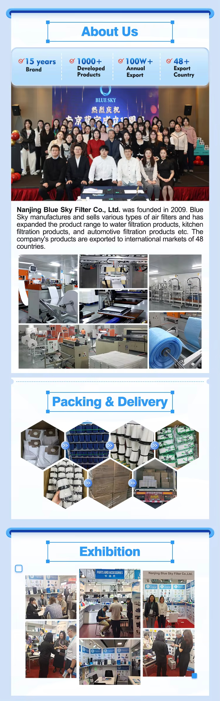 Know more about us Nanjing Blue Sky Filter 우리에 대해 더 알아보세요 Nanjing Blue Sky Filter