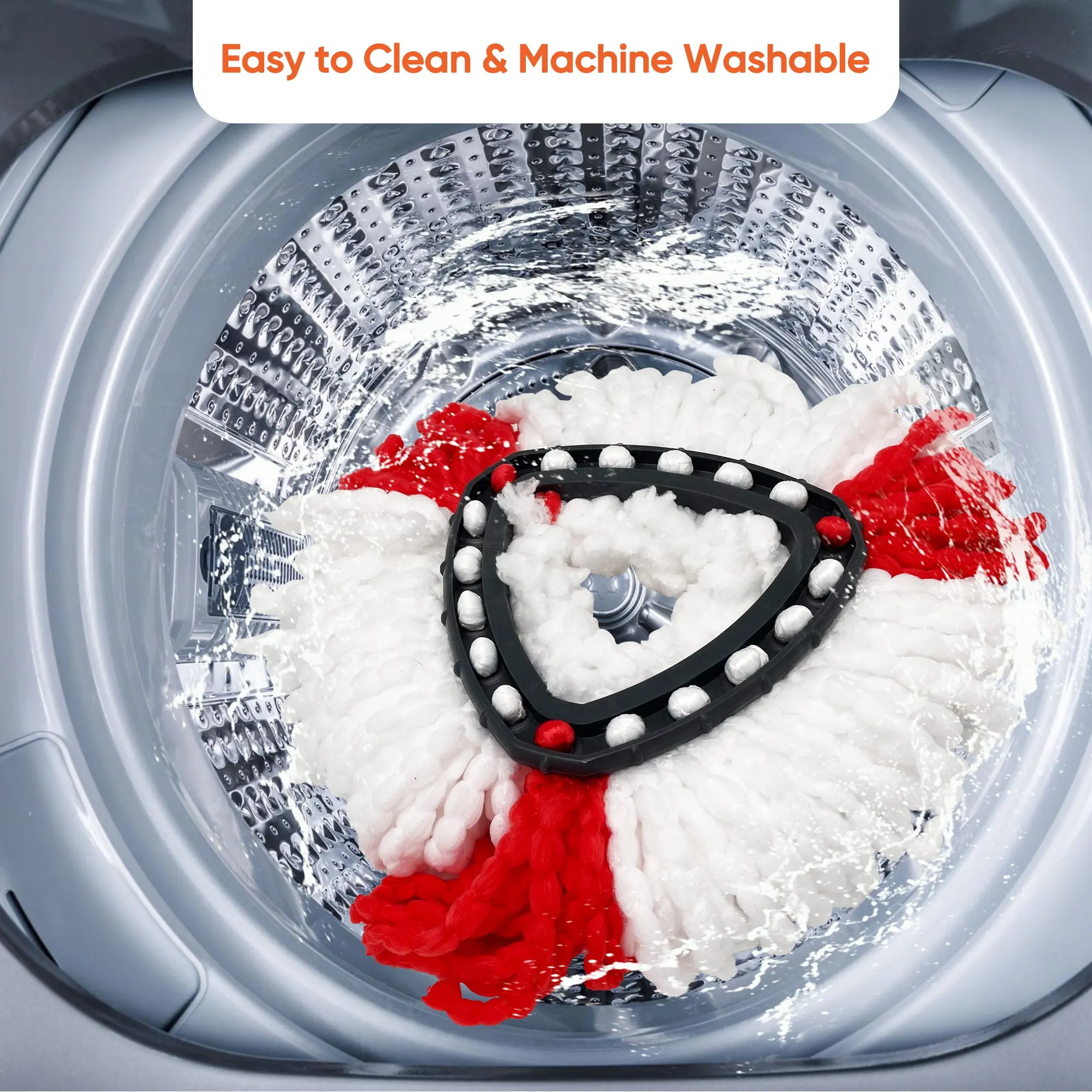 360 Easy Spin Mop Clean은 O-Cedar Vileda 삼각형 극세사 걸레 패드와 호환됩니다.