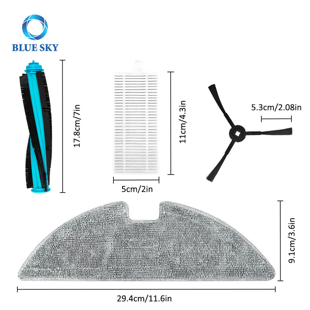 RoboVac용 Eufy L35용 로봇 진공 교체 부품 하이브리드용 L35, 하이브리드+용 L35, 하이브리드+용 LR30 진공 청소기 필터, 브러시 및 걸레, 진공 청소기 액세서리