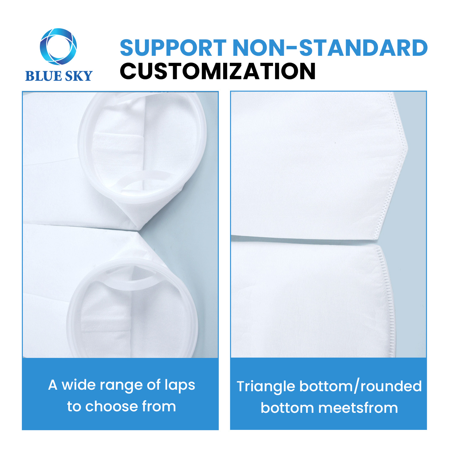 PP PE 액체 필터 백 크기 1 및 크기 2 - 산업용 여과 솔루션 1-200 마이크론