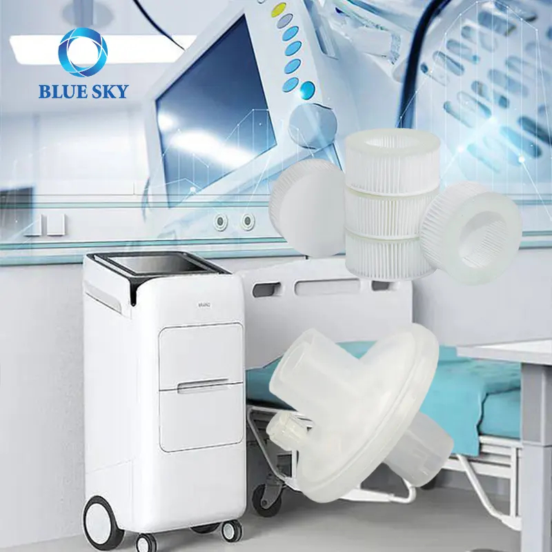 Blue Sky 필터 제조업체 맞춤형 의료용 HEPA 필터 호흡기 산소 발생기 필터