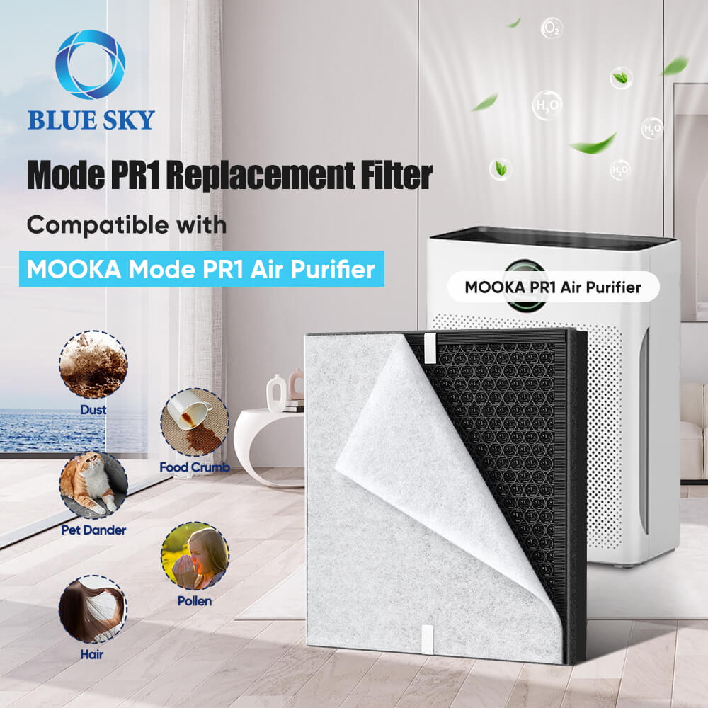 MOOKA 공기청정기용 활성탄 PR1 HEPA 교체 필터 - 고효율 공기 여과 솔루션