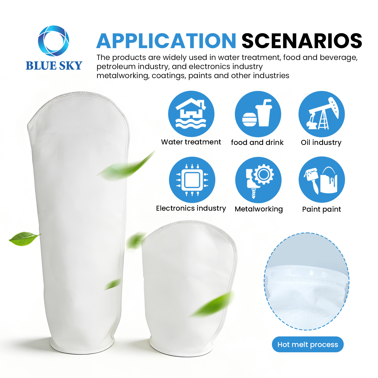 PP PE 액체 필터 백 크기 1 및 크기 2 - 산업용 여과 솔루션 1-200 마이크론