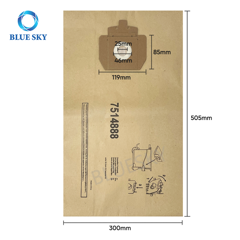 공장 공급 TASKI 7514888 Vento 15/15S 핸드 헬드 진공 청소기 예비 부품 액세서리 용 일회용 먼지 봉투