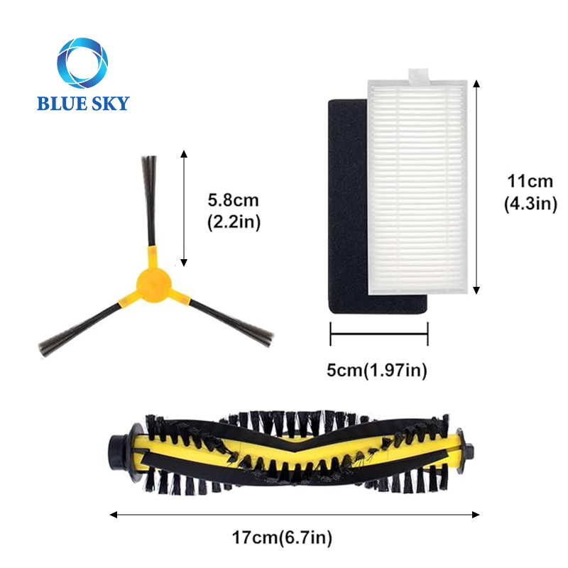 스위핑 로봇 진공 청소기 액세서리 브러시 필터 키트는 Tesvor S6 X500 X520 X600 PRO X500 PRO M1에 적합합니다.