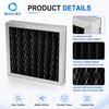 HVAC 환기 냄새 제어를 위한 알루미늄 프레임이 있는 활성화된 탄소 주름형 패널 공기 필터