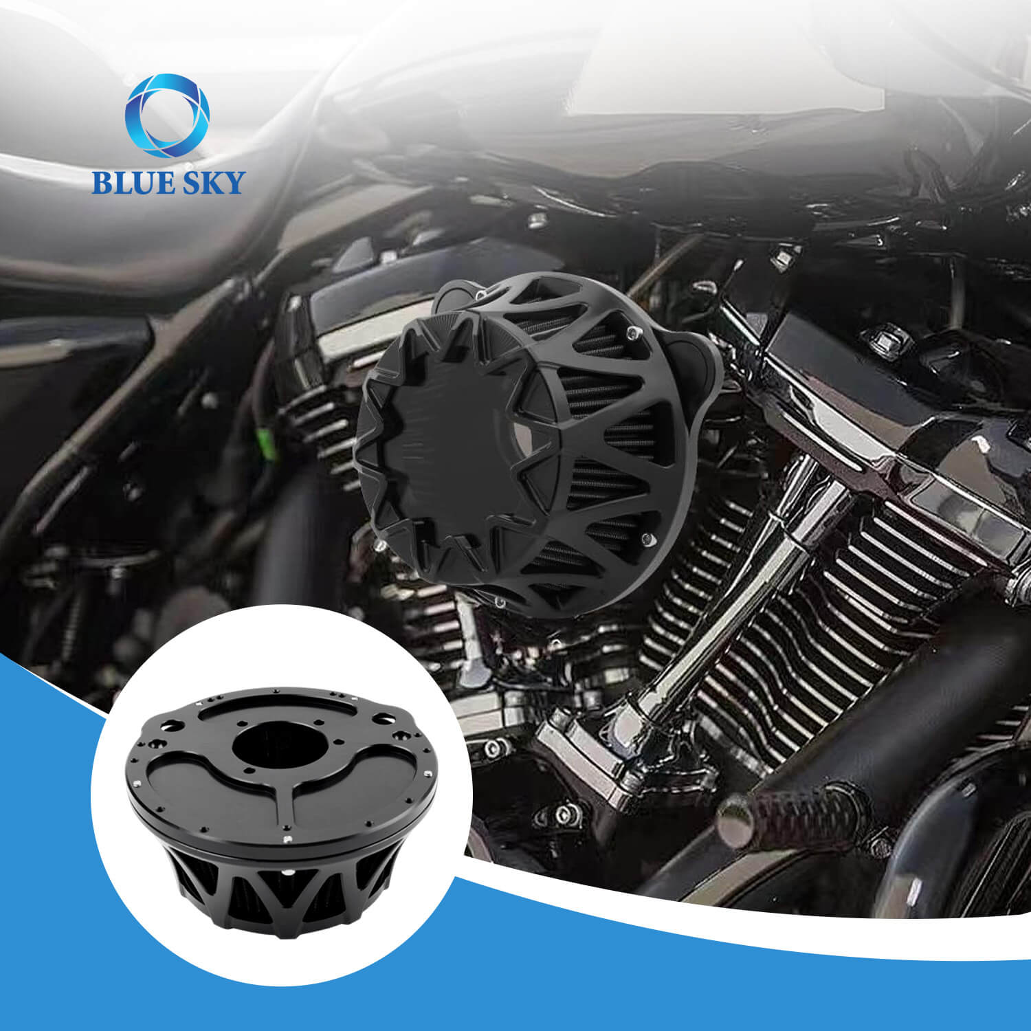 Harley-Davidson FLTRX, FLHR, Softail 107 슬림, 브레이크 아웃 흡입구 (2018–2023 M8)의 오토바이 에어 클리너 필터 교체