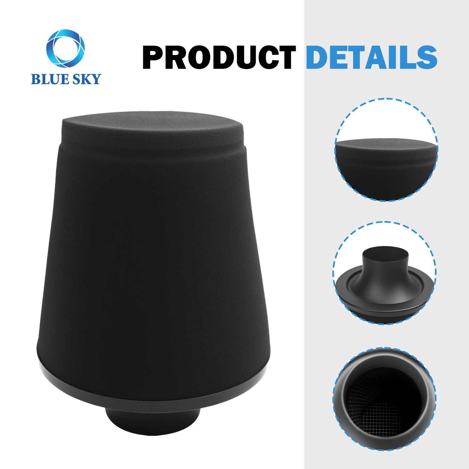 74mm 범용 자동차 에어 필터, 버섯 맞춤형 자동 필터 교체