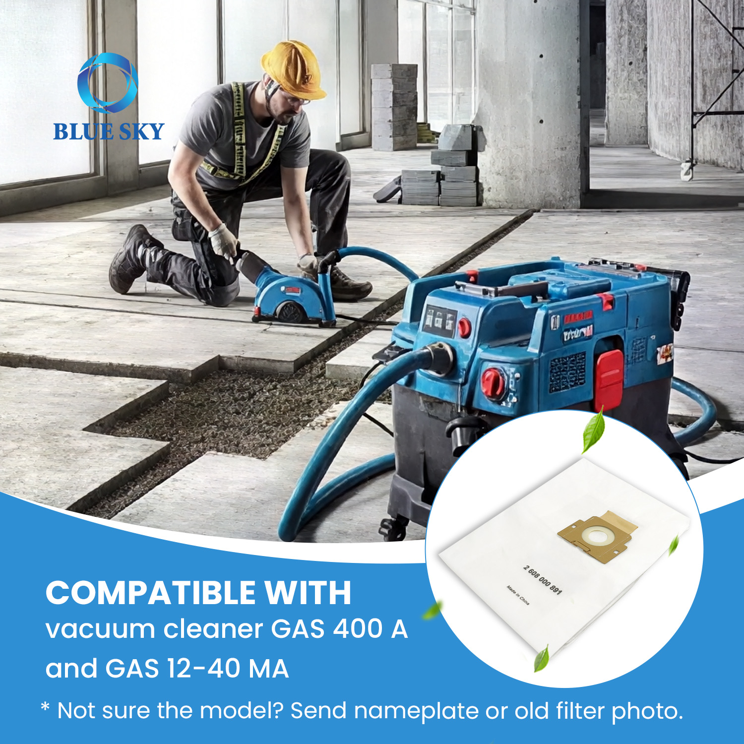2608000891 Boschs GAS 400 A 및 GAS 12-40 MA 산업용 진공 청소기와 호환 가능