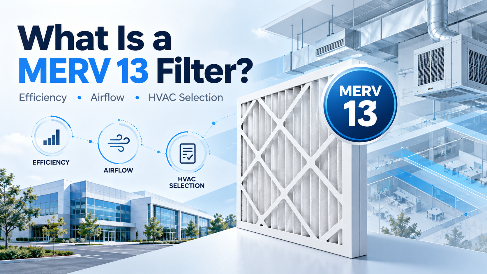MERV 13 필터 가이드: 효율성, 공기 흐름 및 HVAC 선택