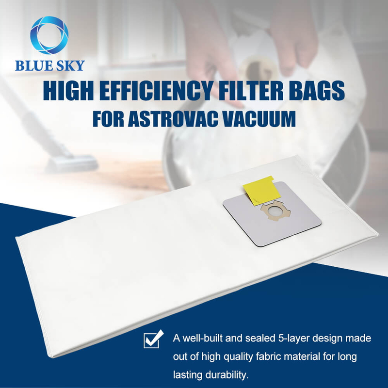 HPB2H / HPB2HPK 5- FLEP HEPA 필터 백 - AstroVac, Vacumaid 및 Valet Central Vacuum Systems와 호환됩니다.