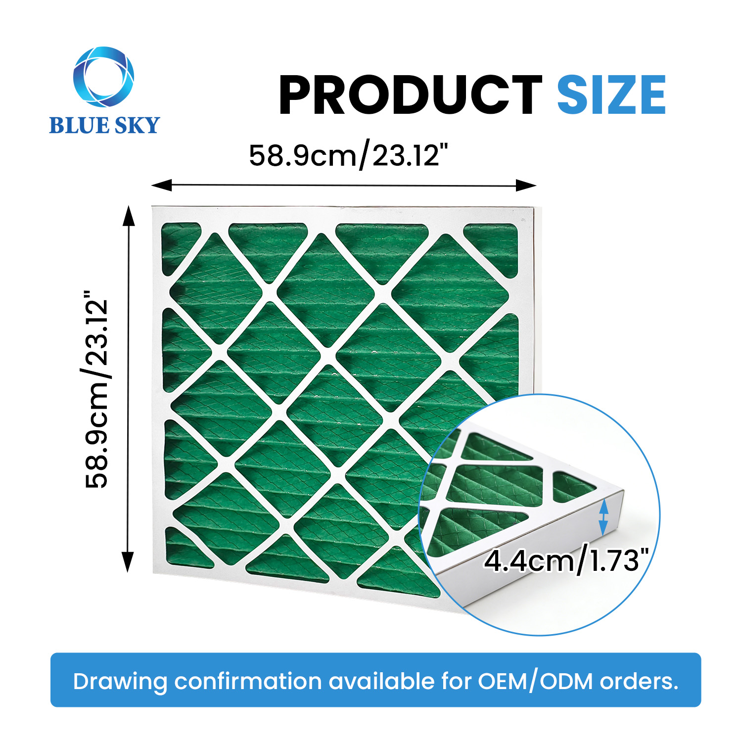 HVAC 환기 시스템용 G4 주름형 패널 공기 필터 24x24x2 인치 