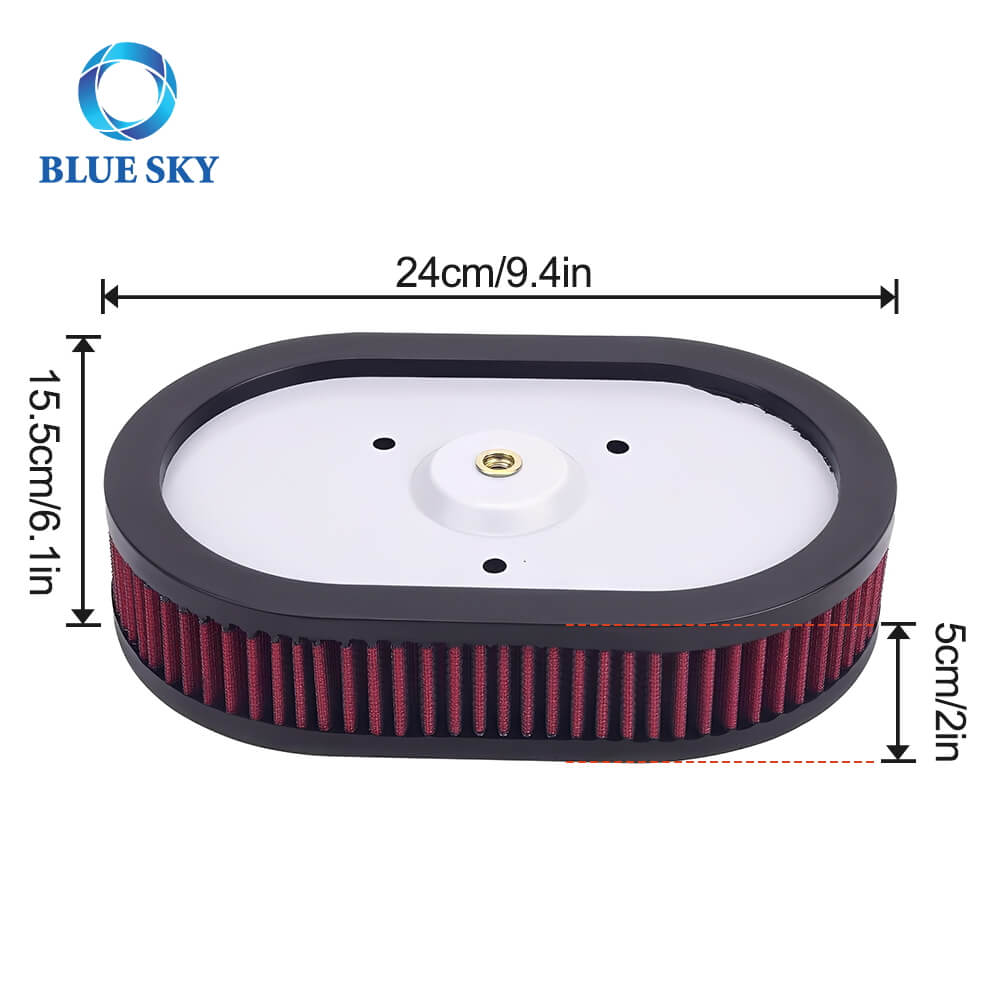 Harley Davidson Road King CVO 및 Dyna Low Rider(2009-2017)용 고성능 에어 필터 HD-0910 / 29670-09 교체