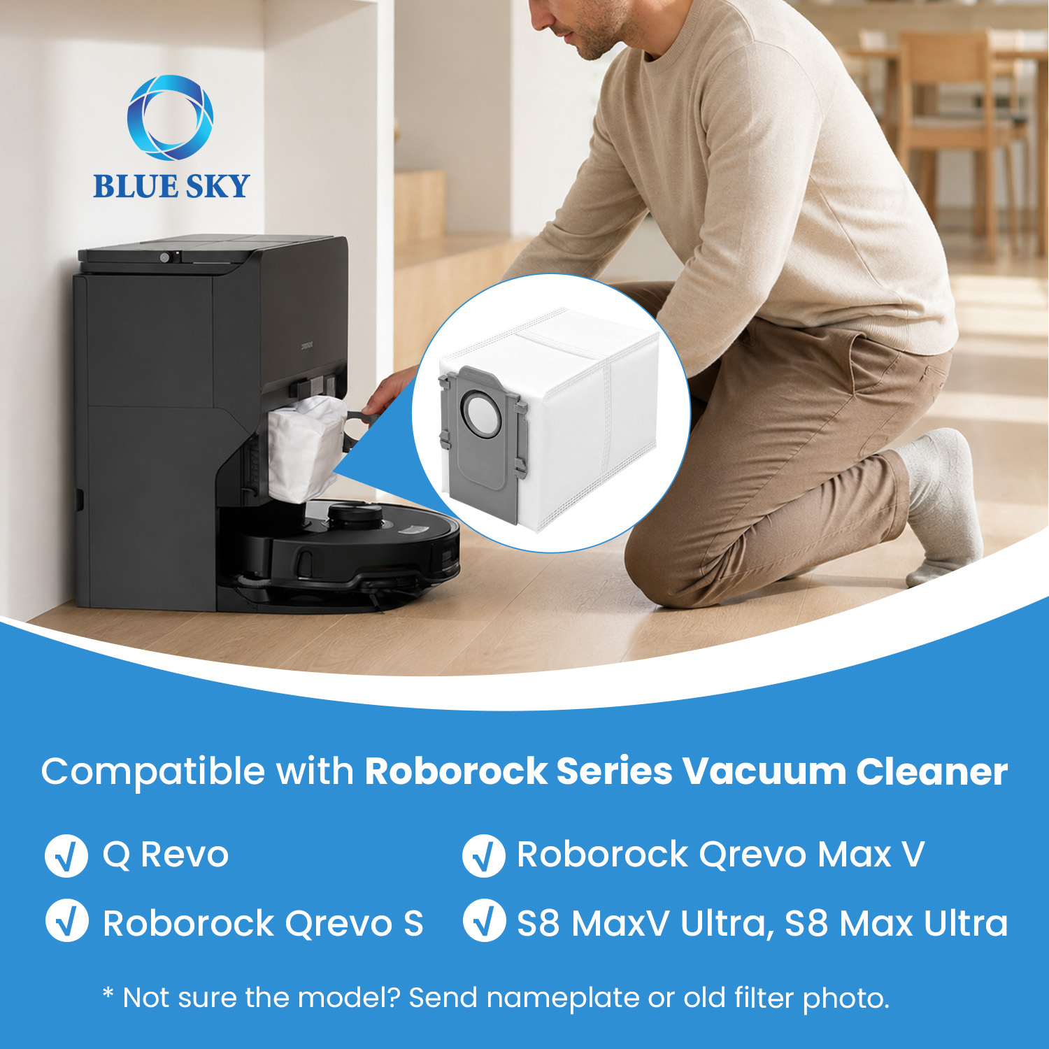 Roborocks Qrevo 및 Saros 시리즈용 로봇 진공 먼지 봉투