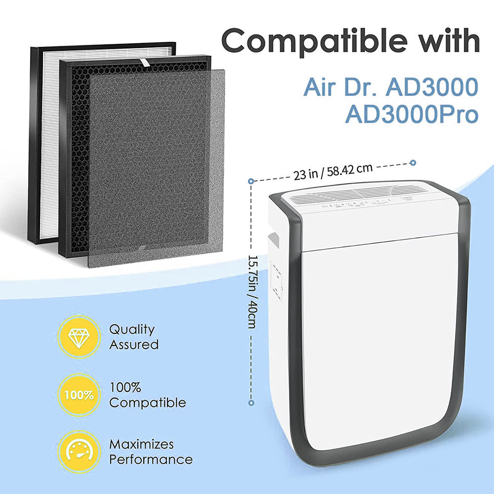 AirDoctor 공기 청정기 AD3000 AD3000M 공기 닥터 공기 청정기 부품 ADF3001 ADF3002 용 AD3000 교체 필터 세트
