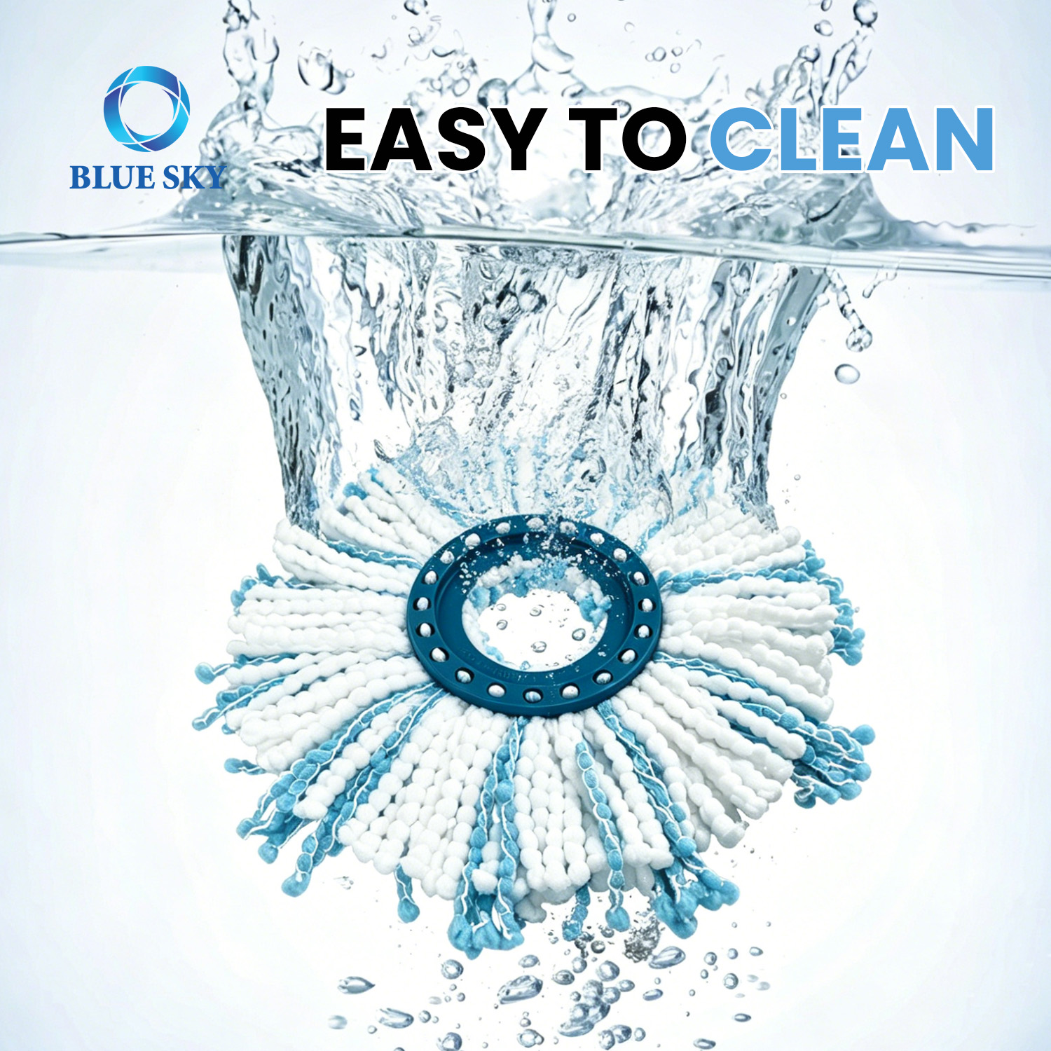 Leifheit Clean Twist Disc Mop M - 2섬유 바닥 청소용 걸레 리필용 원형 극세사 걸레 헤드 교체 맞춤형 사용 가능