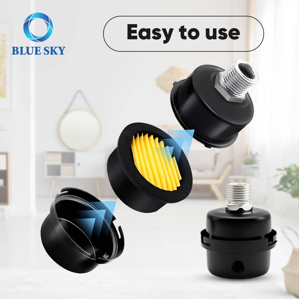 머플러가 있는 산업용 공기 압축기 흡입 필터 | 내구성이 뛰어난 소음 감소 필터 도매