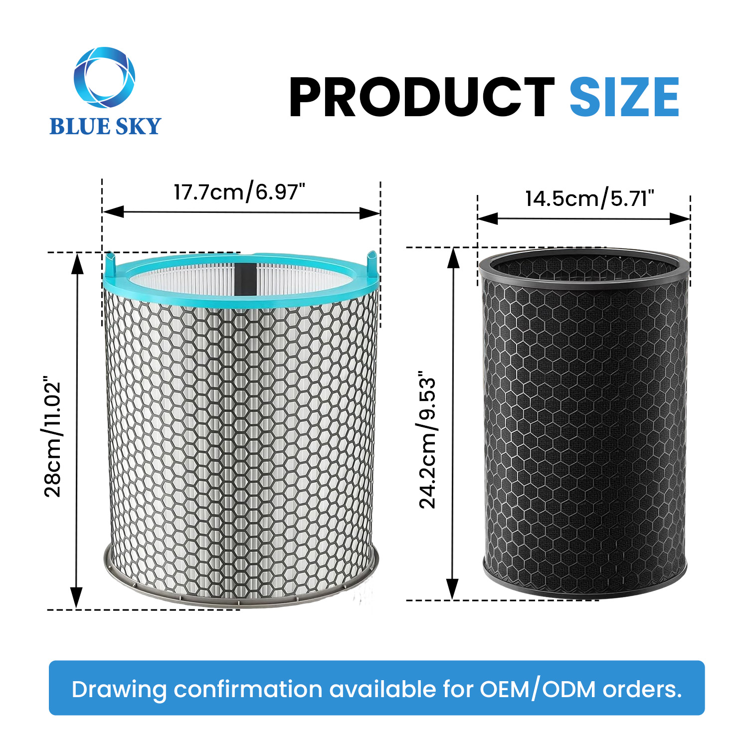 HJ10 HushJet 공기 청정기용 교체용 HEPA 탄소 필터 - 고효율 3-in-1 공기 청정기 필터