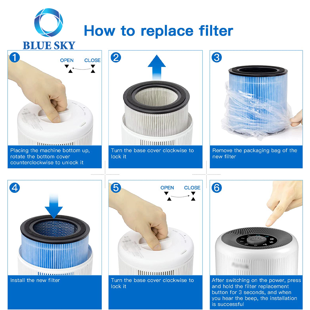 AIRTOK 공기 청정기 AP0601용 아마존 핫 세일 교체 4단계 H13 필터 AP0601-RF