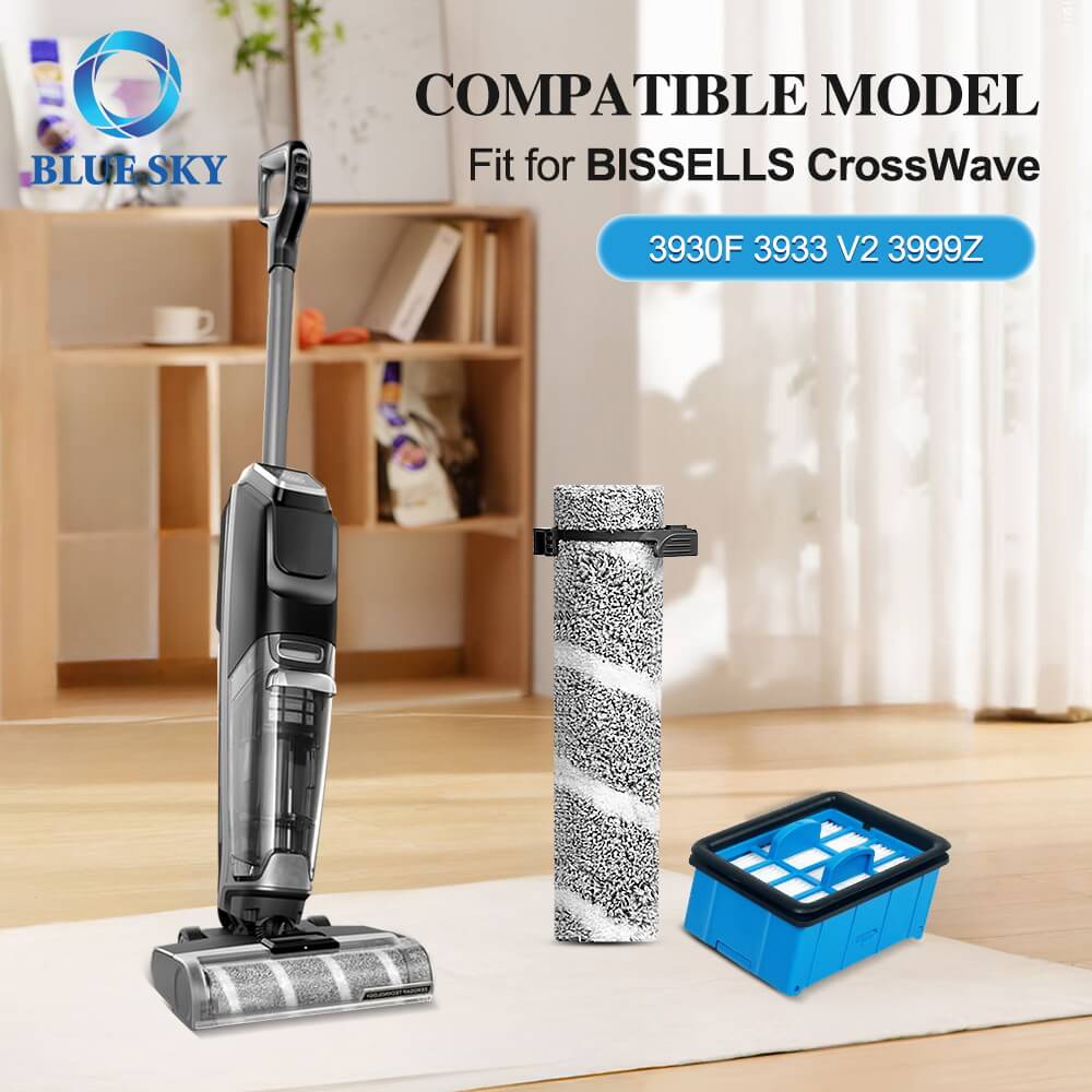 Bissell Crosswave Omniforce Edge 3930F/3933/V2/3999Z, 99.97% 여과 진공 청소기 부품에 대한 세척 가능 및 재사용 가능한 브러시 롤 및 HEPA 필터 교체