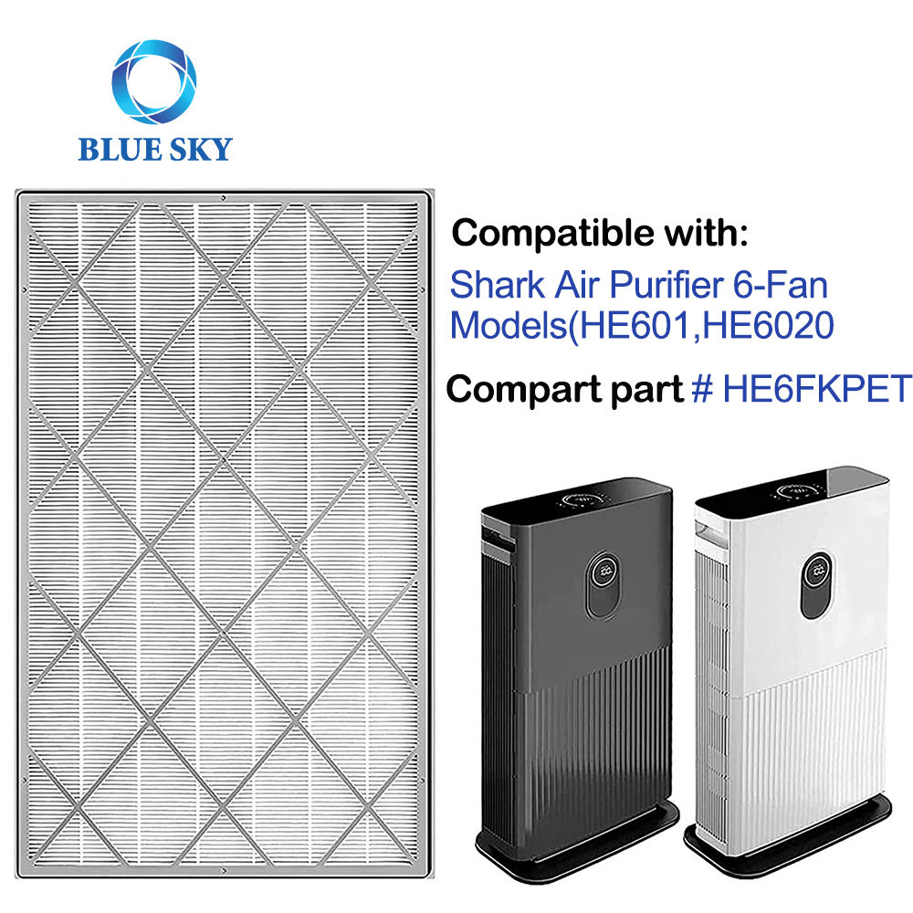 Bluesky 공기 청정기 H13 상어 공기 청정기 6 팬 모델 HE601 HE602 용 HEPA 필터 교체 