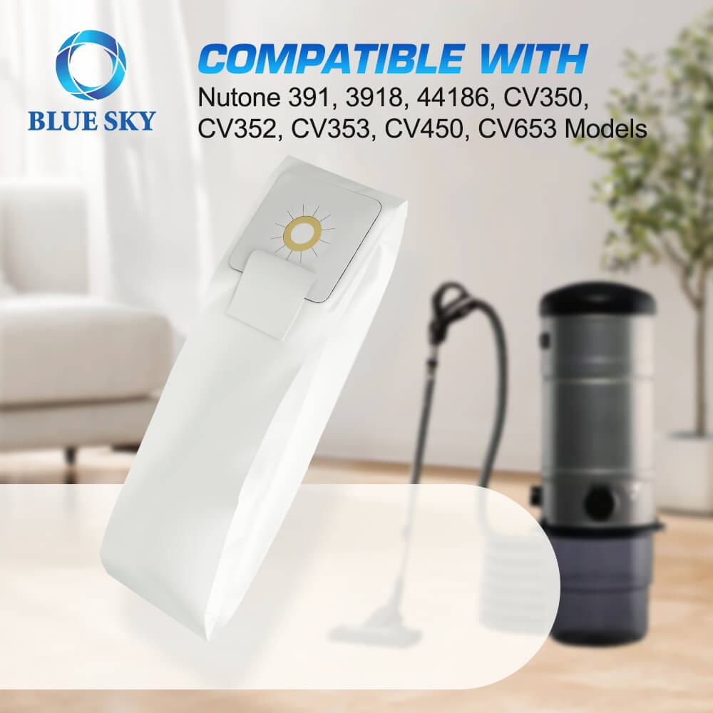 Nutone 391, 3918 44186 CV350 CV352 CV450, CV653 모델, 진공 청소기 필터 부품의 중앙 HEPA 진공 청소기 백 교체