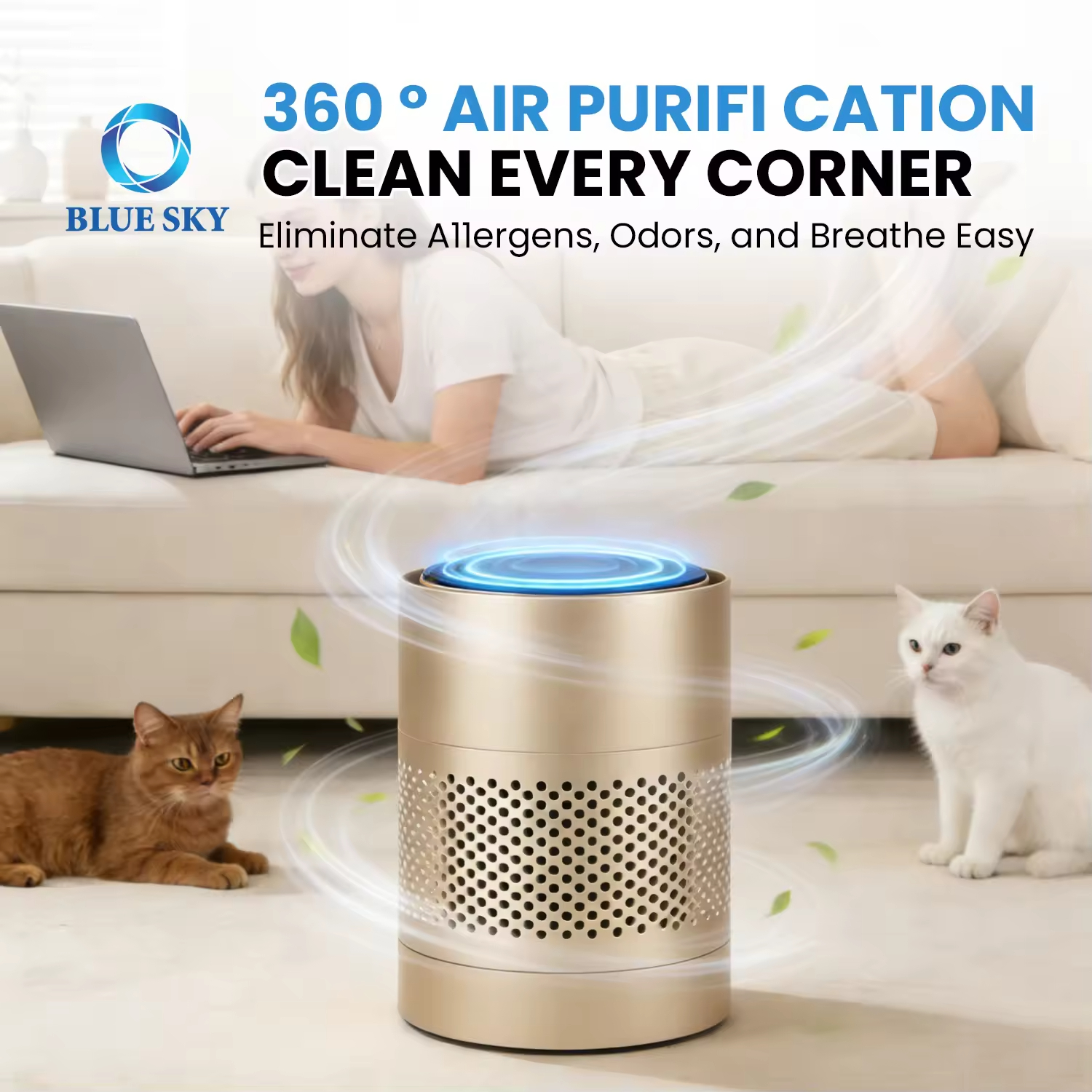 가정 및 사무실용 UV-C 공기청정기 - 살균기능을 갖춘 HEPA 공기청정기