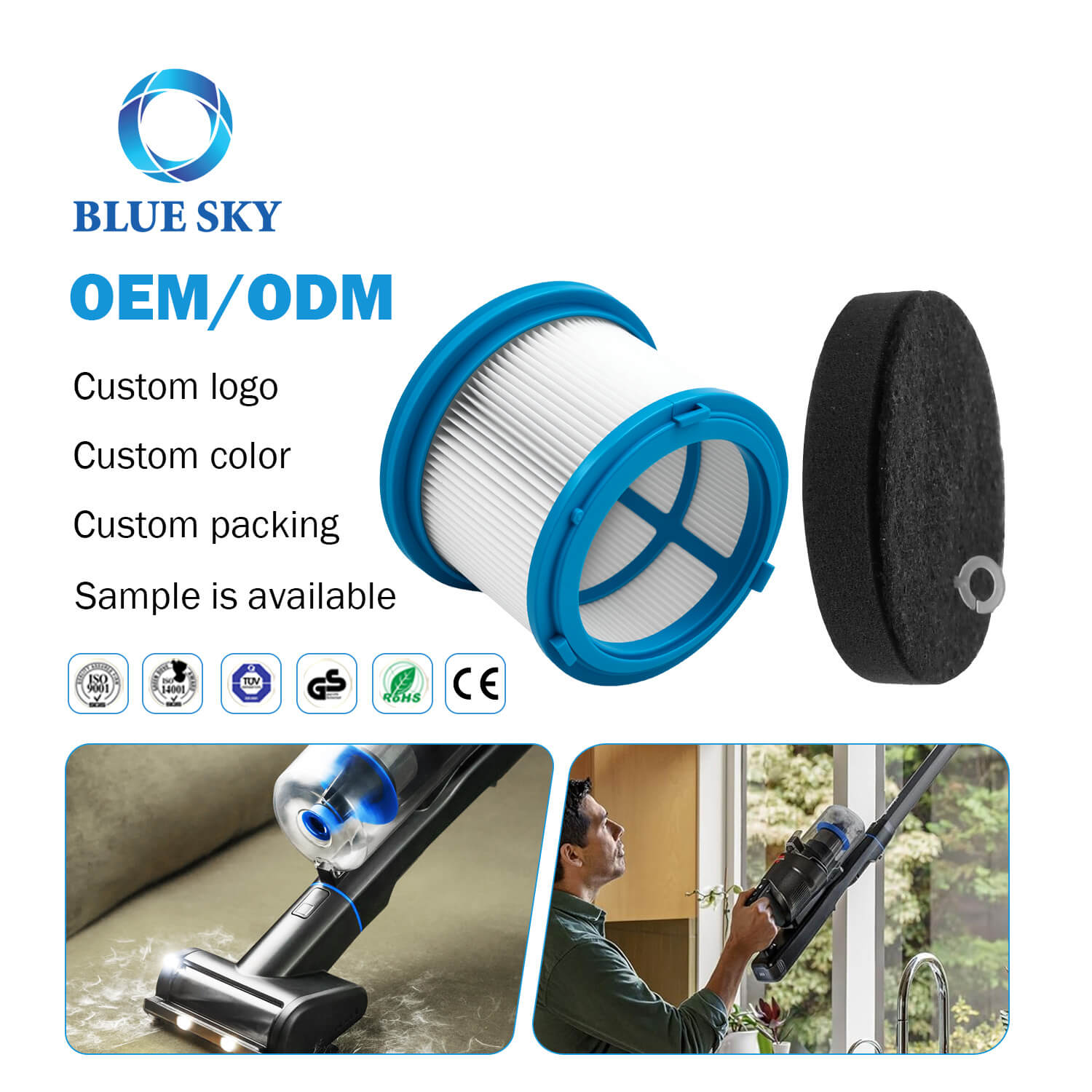 1646969 1646970 Bissell PowerClean FurGuard 280W 및 FurFinder 200W 모델 4039/4052 진공 청소기용 HEPA 및 폼 패드 교체 필터