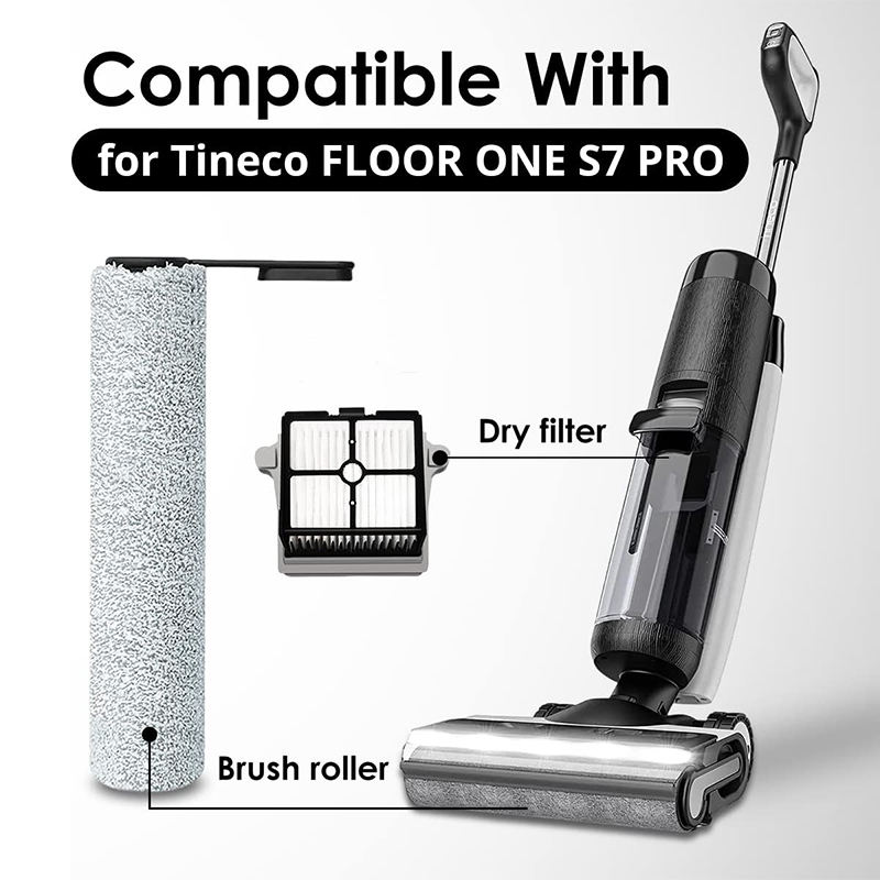 진공 청소기 HEPA 조립 필터 및 브러시 롤러 세트 Tineco Pure ONE S7 PRO 무선 습식 건식 진공 청소기와 호환 가능