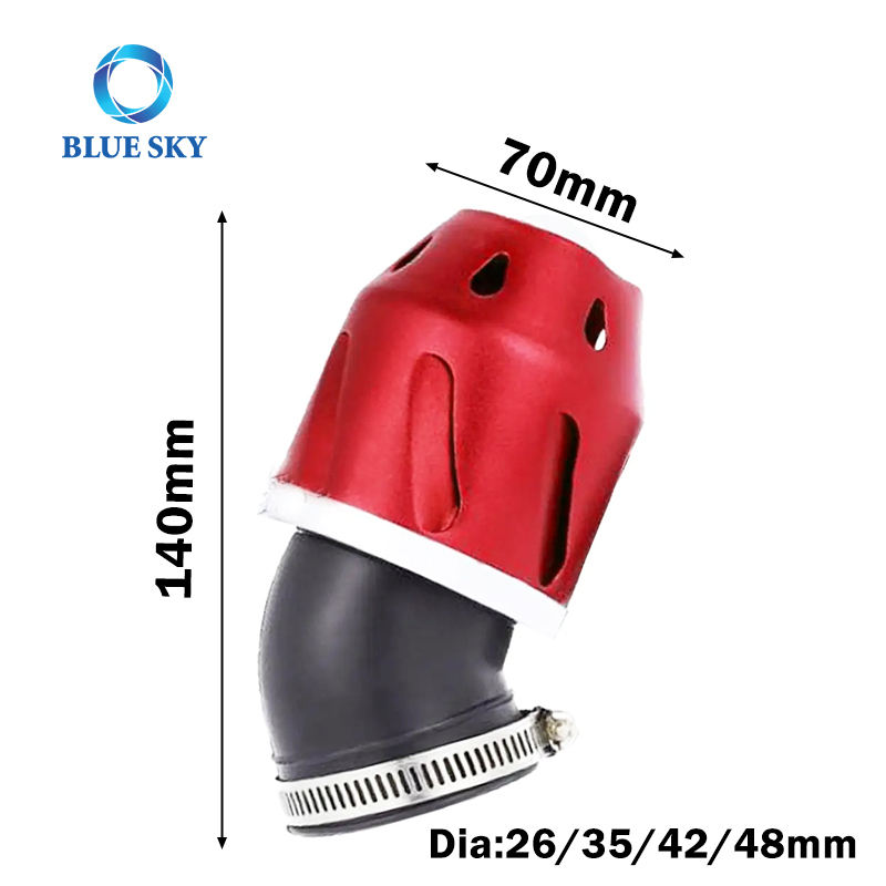 26mm/35mm/42mm/48mm 범용 오토바이 에어 필터 흡입 파이프 50cc 오토바이 먼지 ATV 스쿠터 가와사키 혼다 야마하 스즈키와 호환 가능