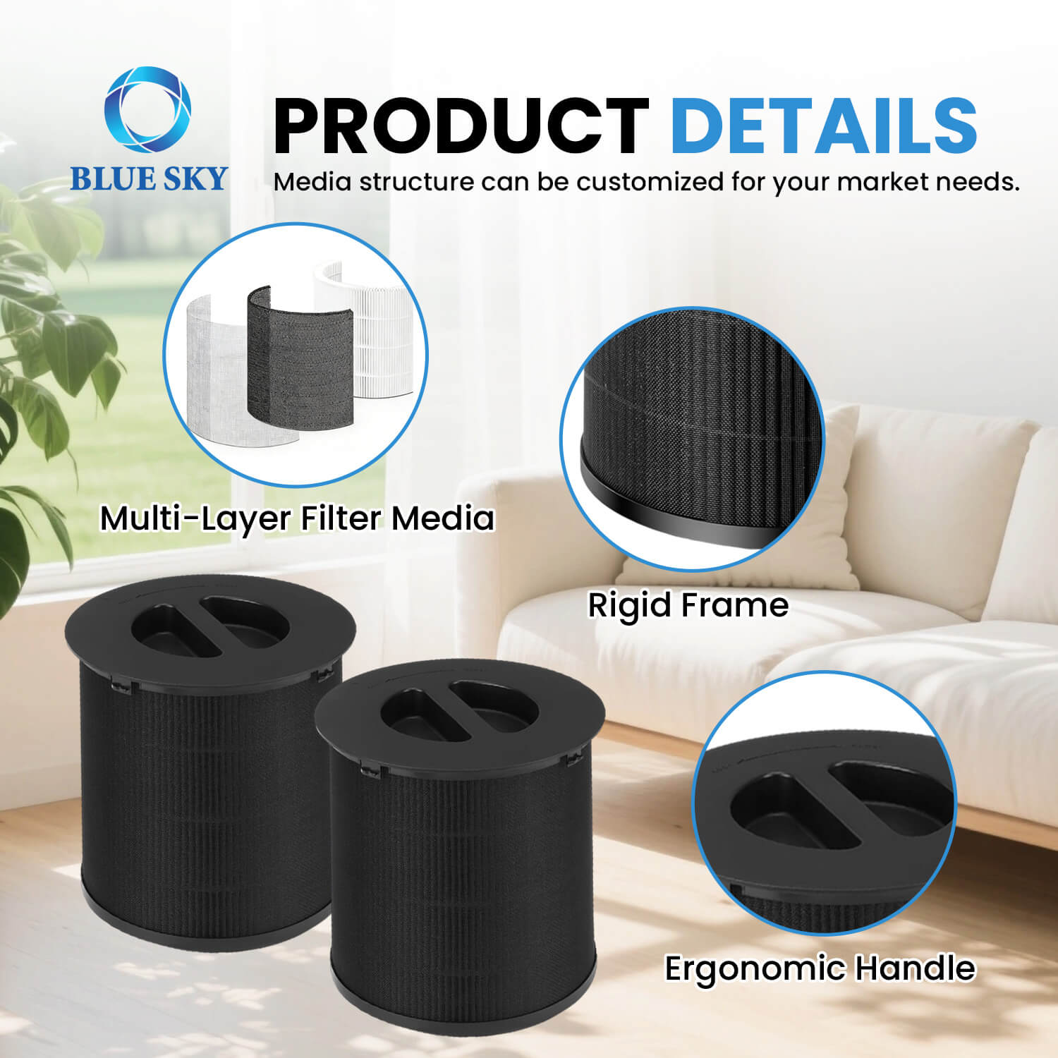 PuroAir 130i 공기청정기용 130i 교체 필터 - H13 HEPA OEM 공급업체