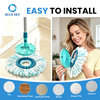 Leifheit Clean Twist Disc Mop M - 2섬유 바닥 청소용 걸레 리필용 원형 극세사 걸레 헤드 교체 맞춤형 사용 가능