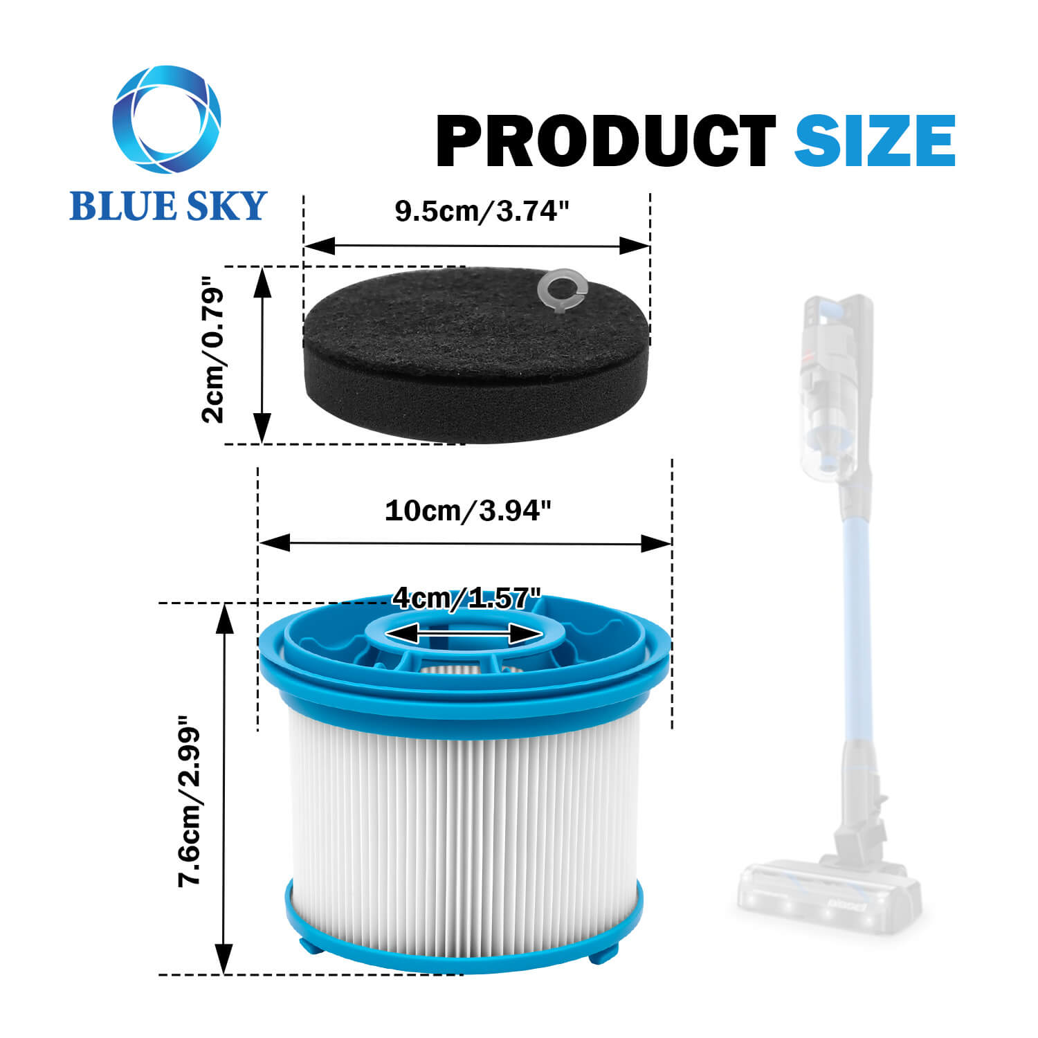 1646969 1646970 Bissell PowerClean FurGuard 280W 및 FurFinder 200W 모델 4039/4052 진공 청소기용 HEPA 및 폼 패드 교체 필터